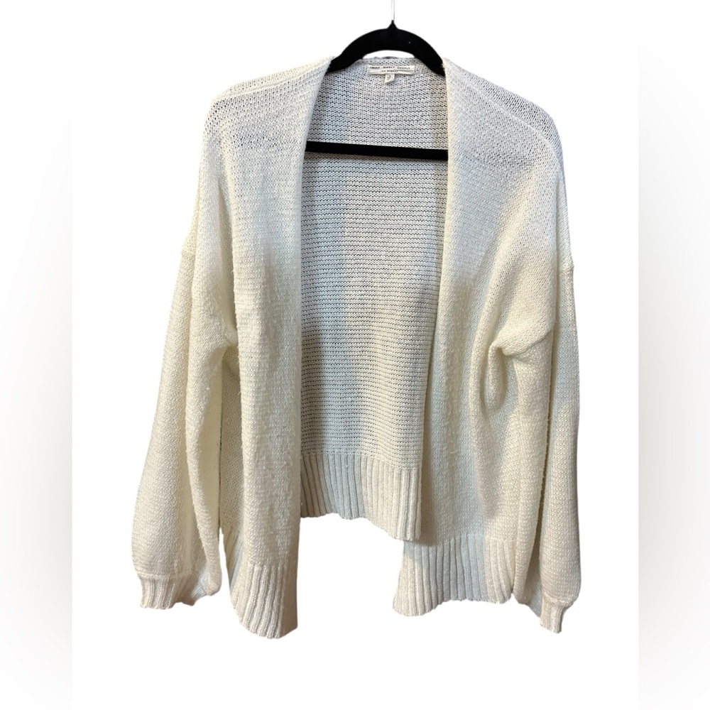 Truly Madly Deeply Chunky Knit Womens Ivory Open Cardigan Sz L‎ Coastal Granny